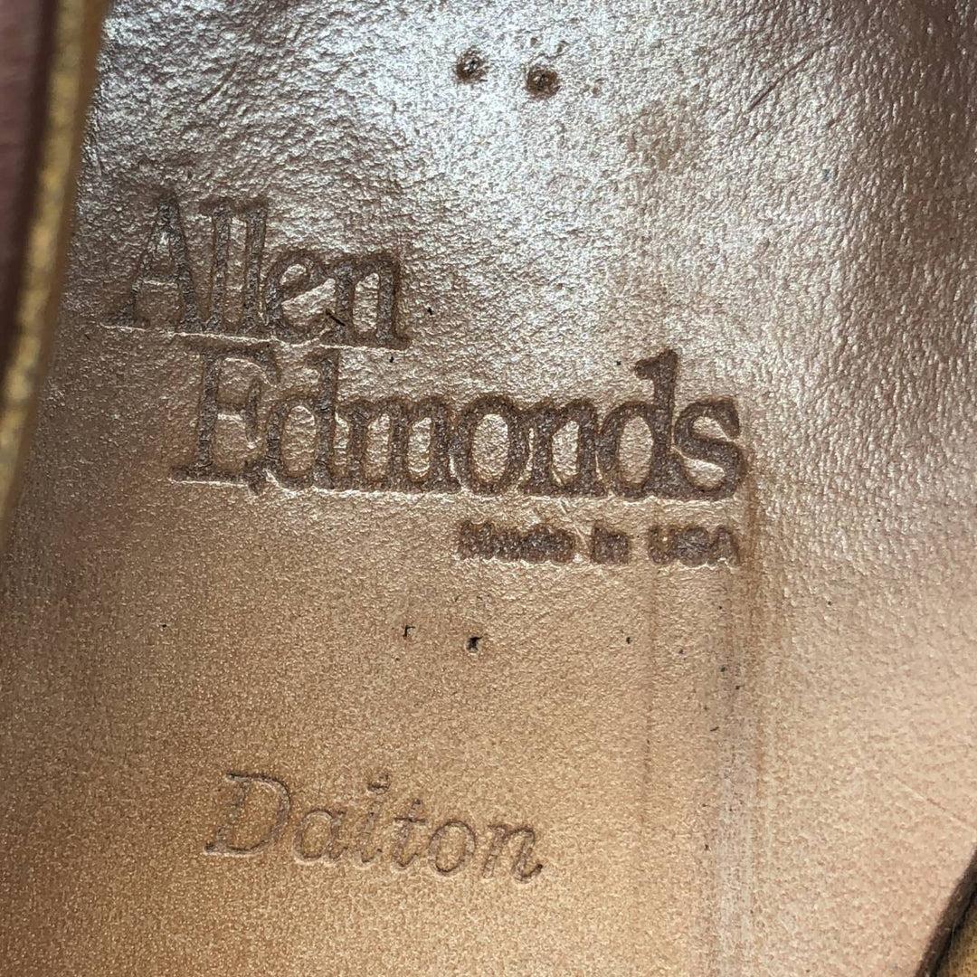Allen Edmonds Dalton Kilt Tongue Straight Tip Tassel Loafers, Made in USA, Size 10A Men's 28.0cm unclear brown type Vintage Second Hand