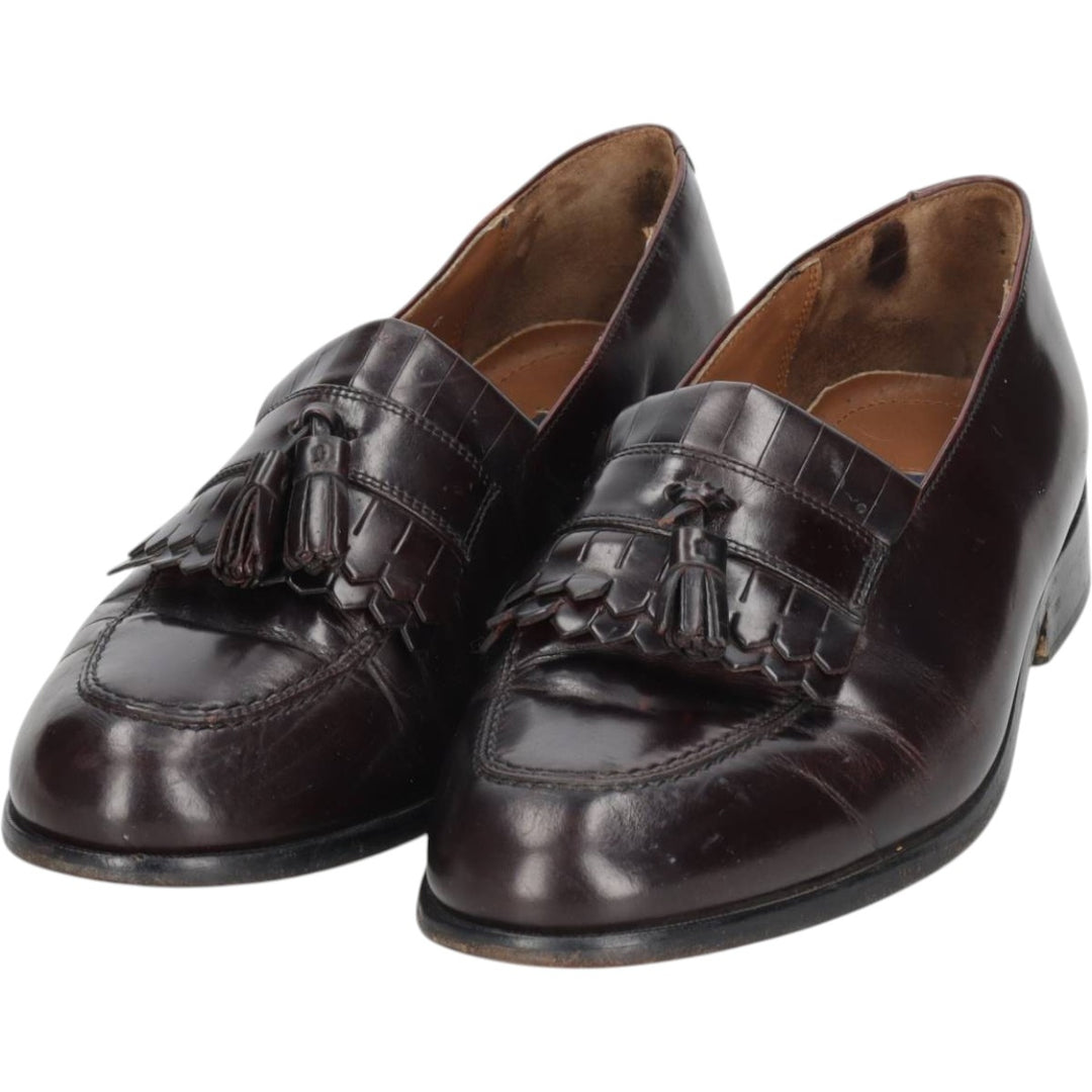 Bostonian CLASSICS FIRST FREX Quilted Tassel Loafers, Size 8M Men's 26.0cm genuine leather burgundy type Vintage Second Hand