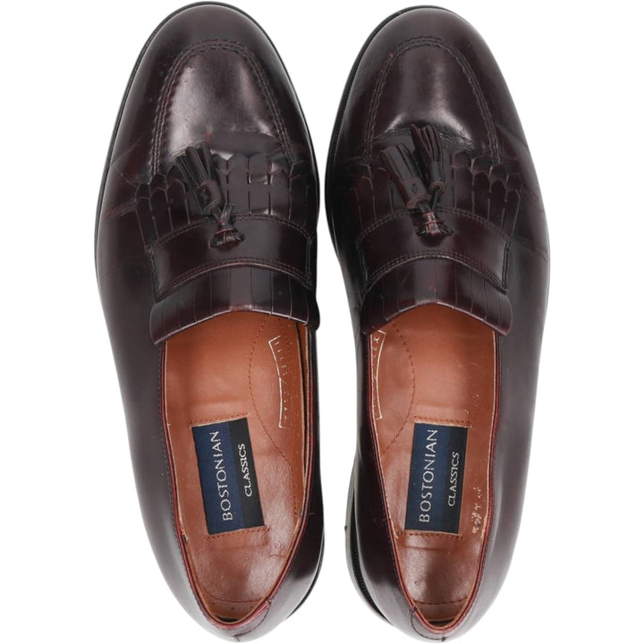 Bostonian CLASSICS FIRST FREX Quilted Tassel Loafers, Size 8M Men's 26.0cm genuine leather burgundy type Vintage Second Hand