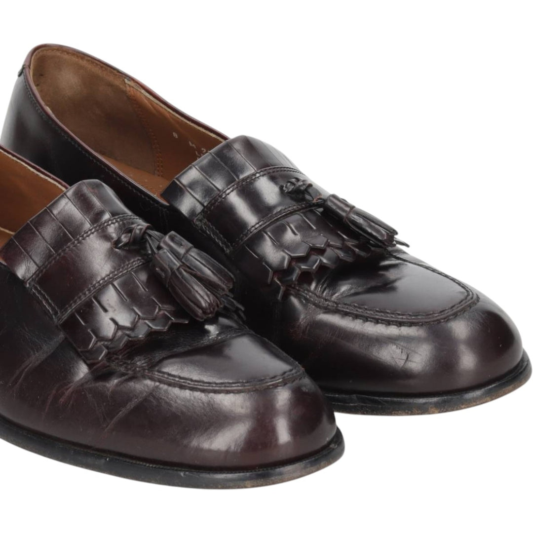 Bostonian CLASSICS FIRST FREX Quilted Tassel Loafers, Size 8M Men's 26.0cm genuine leather burgundy type Vintage Second Hand