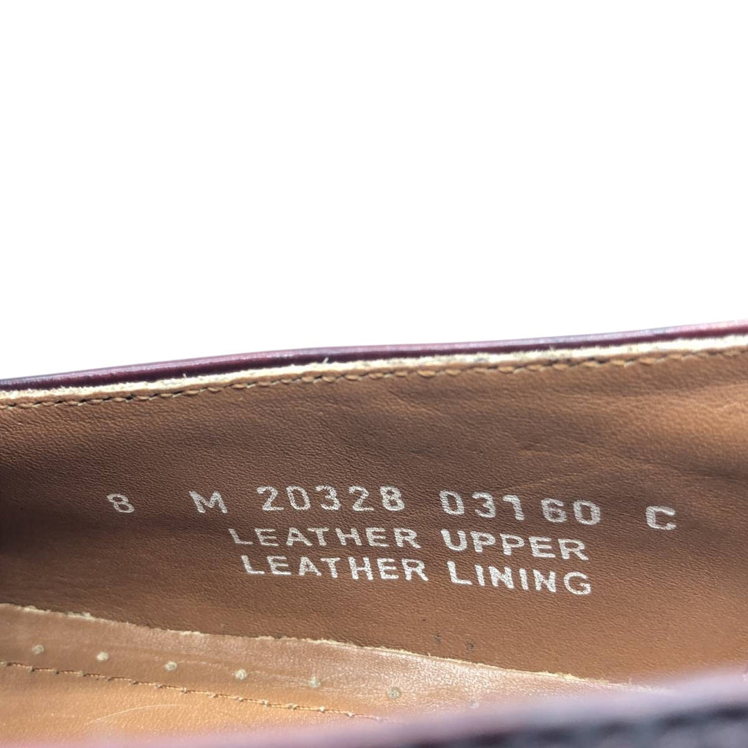 Bostonian CLASSICS FIRST FREX Quilted Tassel Loafers, Size 8M Men's 26.0cm genuine leather burgundy type Vintage Second Hand