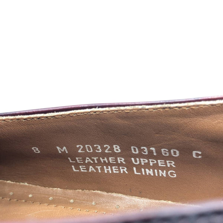 Bostonian CLASSICS FIRST FREX Quilted Tassel Loafers, Size 8M Men's 26.0cm genuine leather burgundy type Vintage Second Hand