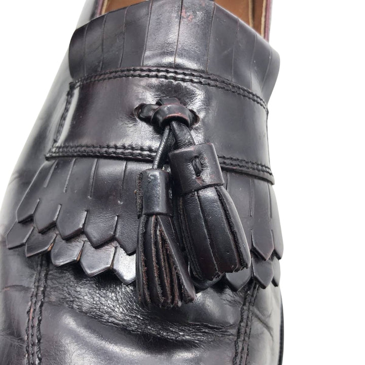 Bostonian CLASSICS FIRST FREX Quilted Tassel Loafers, Size 8M Men's 26.0cm genuine leather burgundy type Vintage Second Hand
