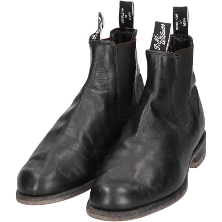 RMWilliams Side Gore Boots, Made in Australia, Size 7 1/2 Men's 26.0cm genuine leather black type Vintage Second Hand
