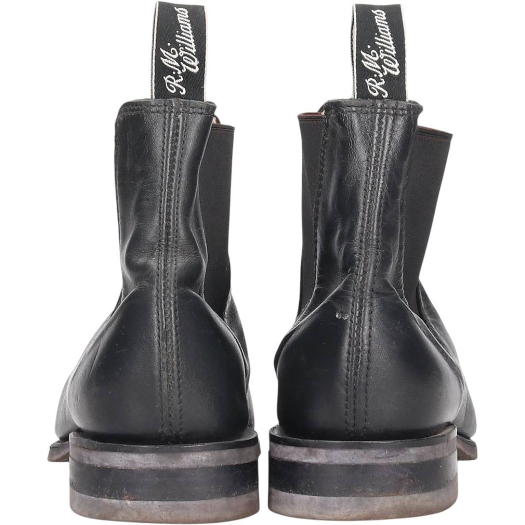 RMWilliams Side Gore Boots, Made in Australia, Size 7 1/2 Men's 26.0cm genuine leather black type Vintage Second Hand