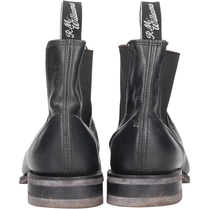RMWilliams Side Gore Boots, Made in Australia, Size 7 1/2 Men's 26.0cm genuine leather black type Vintage Second Hand