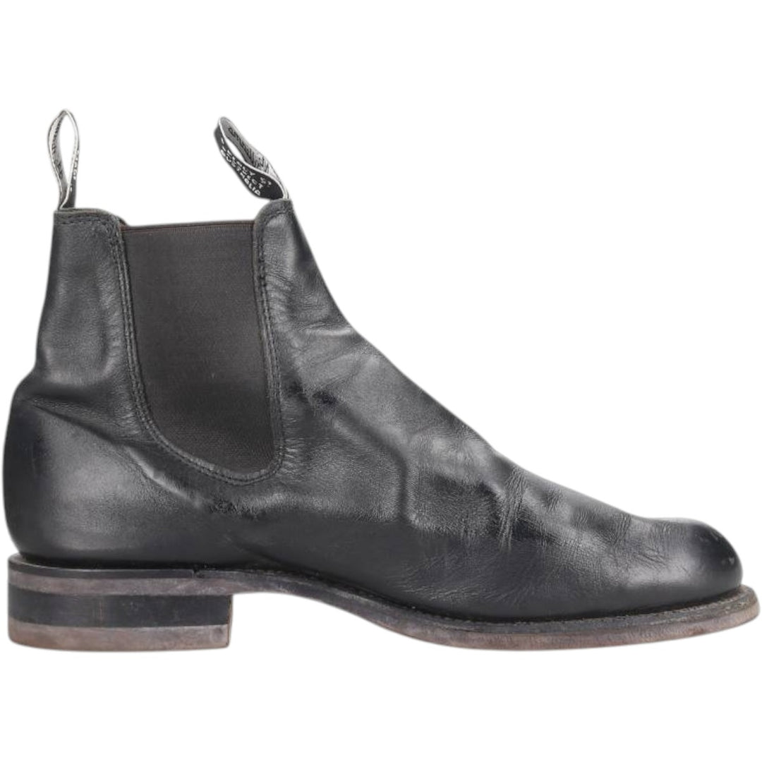 RMWilliams Side Gore Boots, Made in Australia, Size 7 1/2 Men's 26.0cm genuine leather black type Vintage Second Hand