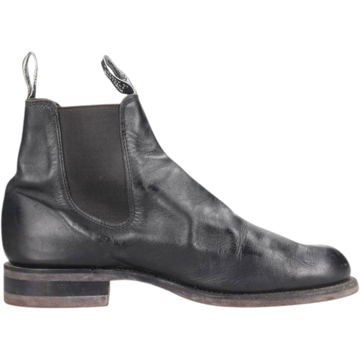 RMWilliams Side Gore Boots, Made in Australia, Size 7 1/2 Men's 26.0cm genuine leather black type Vintage Second Hand