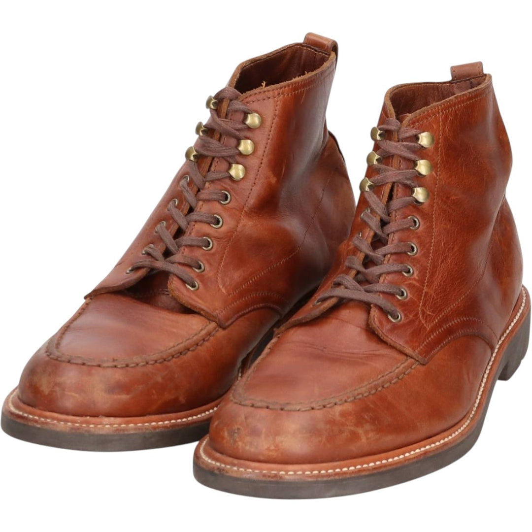 J.Crew U-tip short boots, size 10 1/2 Men's 28.5cm genuine leather brown type Vintage Second Hand