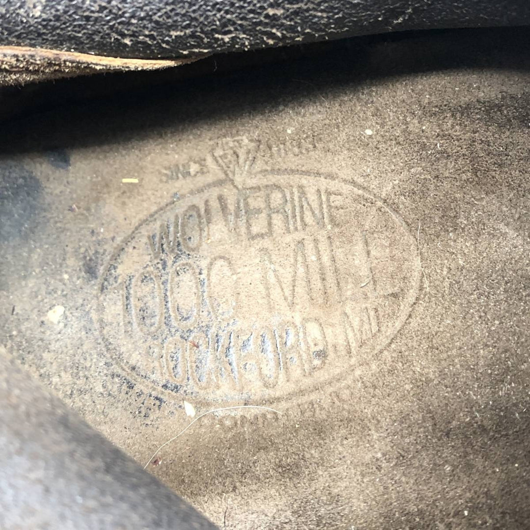 Wolverine 1000 Mile Suede Work Boots, Made in USA, 9D, Men's Size 10.6" (saa015109) Men's 27.0cm Genuine Leather Suede brown type Vintage Second Hand