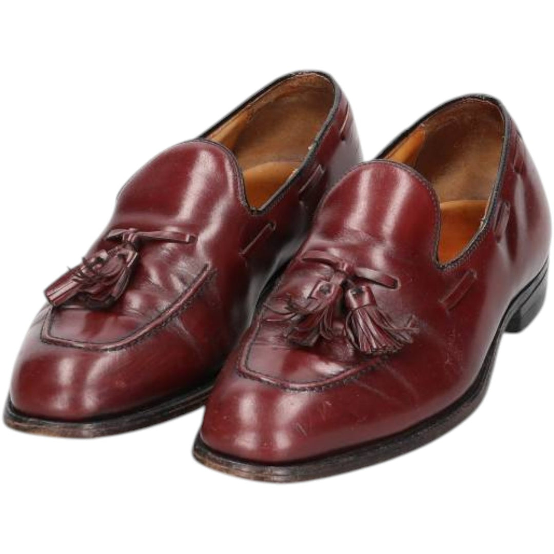 Tassel Loafers 8 1/2M Men's 26.5cm genuine leather wine-red Vintage Second Hand
