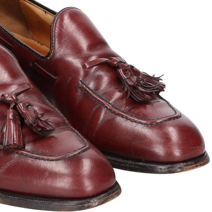Tassel Loafers 8 1/2M Men's 26.5cm genuine leather wine-red Vintage Second Hand