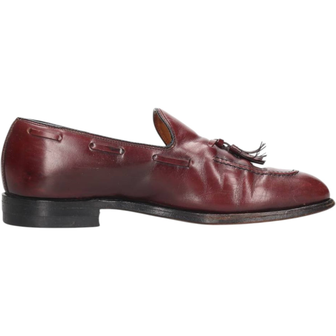 Tassel Loafers 8 1/2M Men's 26.5cm genuine leather wine-red Vintage Second Hand