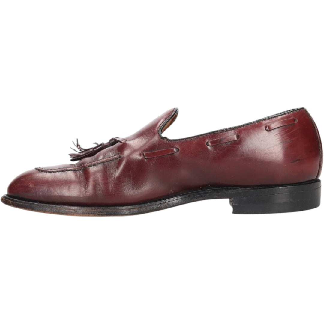 Tassel Loafers 8 1/2M Men's 26.5cm genuine leather wine-red Vintage Second Hand