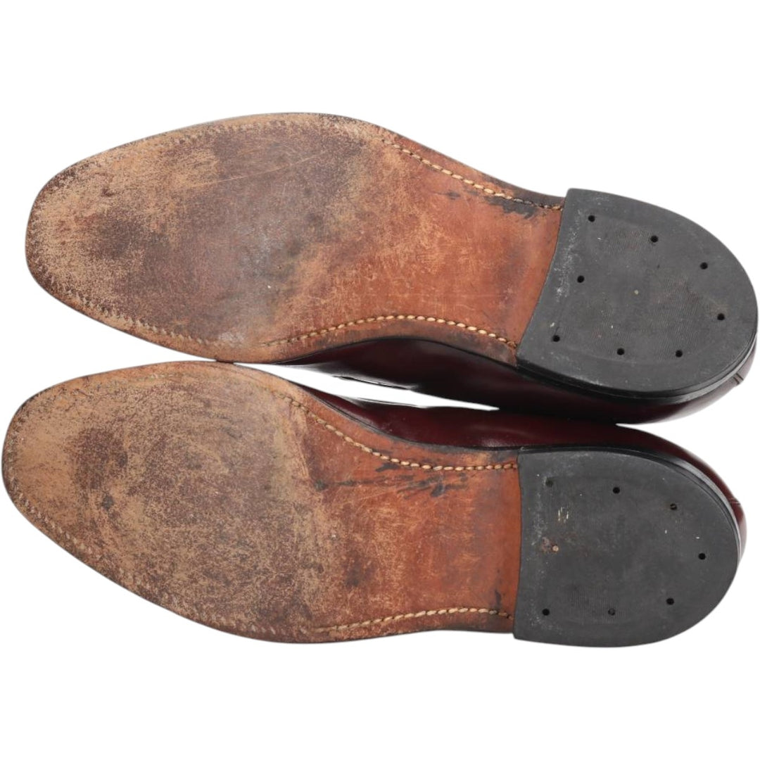 Tassel Loafers 8 1/2M Men's 26.5cm genuine leather wine-red Vintage Second Hand