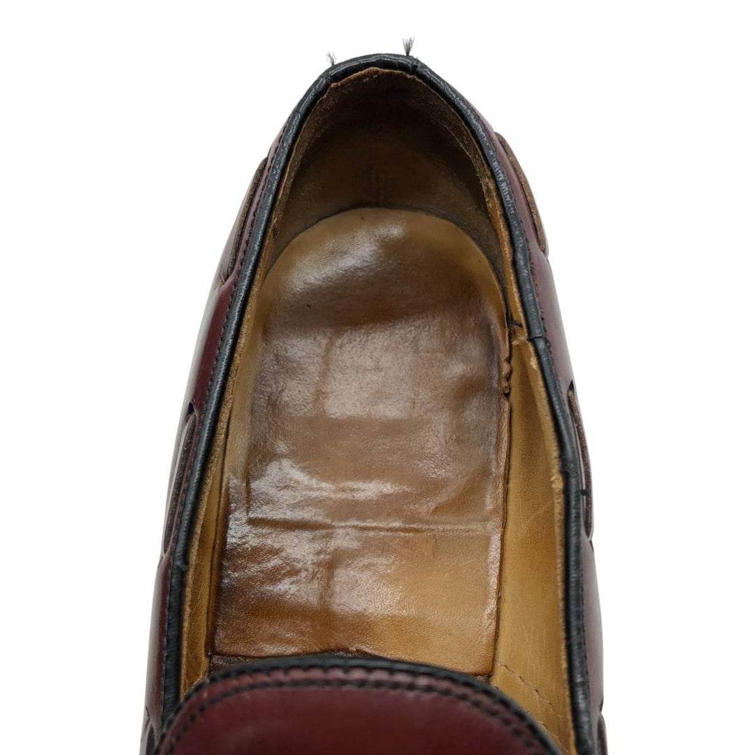 Tassel Loafers 8 1/2M Men's 26.5cm genuine leather wine-red Vintage Second Hand