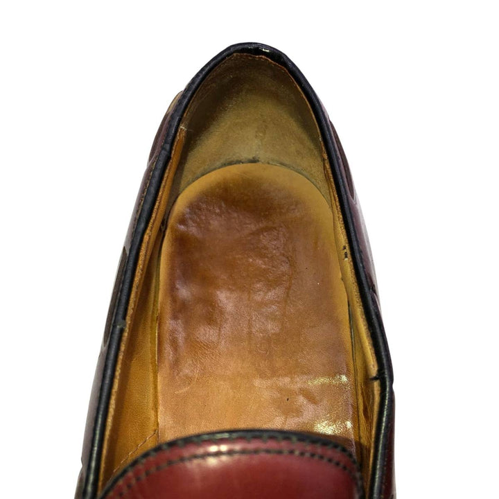 Tassel Loafers 8 1/2M Men's 26.5cm genuine leather wine-red Vintage Second Hand