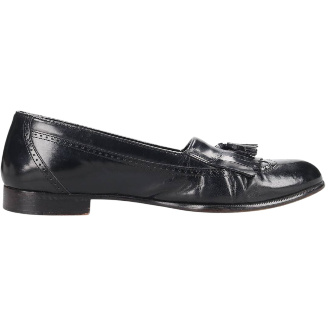 Adolfo Quilted Tan Tassel Loafers, Made in Italy, Size 8 1/2 Men's 27.0cm genuine leather black type Vintage Second Hand