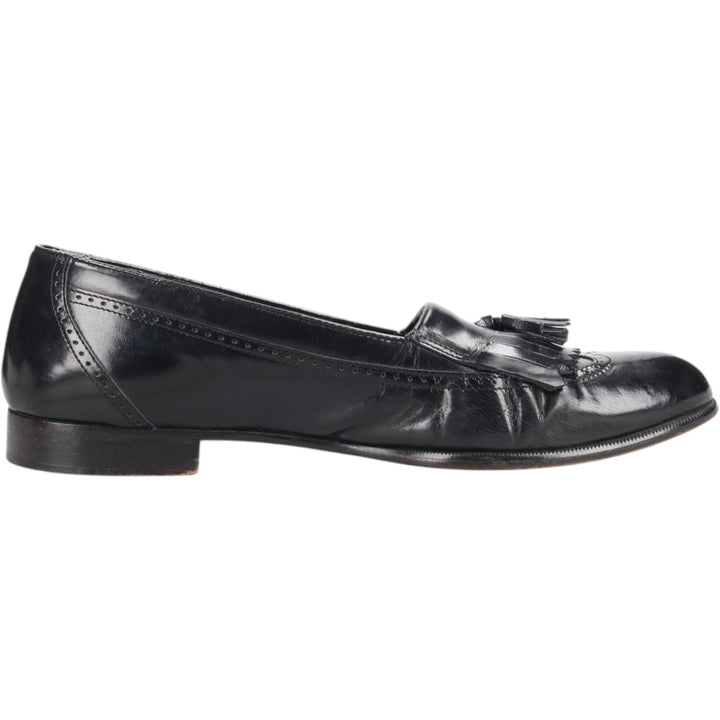 Adolfo Quilted Tan Tassel Loafers, Made in Italy, Size 8 1/2 Men's 27.0cm genuine leather black type Vintage Second Hand