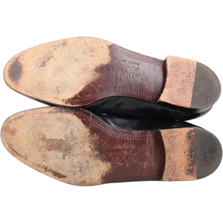 Adolfo Quilted Tan Tassel Loafers, Made in Italy, Size 8 1/2 Men's 27.0cm genuine leather black type Vintage Second Hand