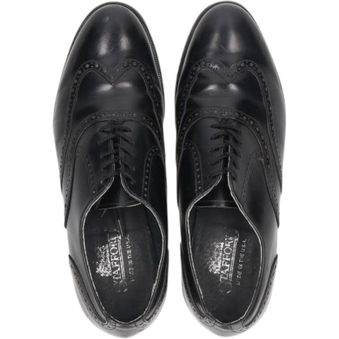 Stafford Wingtip Shoes, Made in USA, 8D Men's 26.0cm genuine leather black type Vintage Second Hand