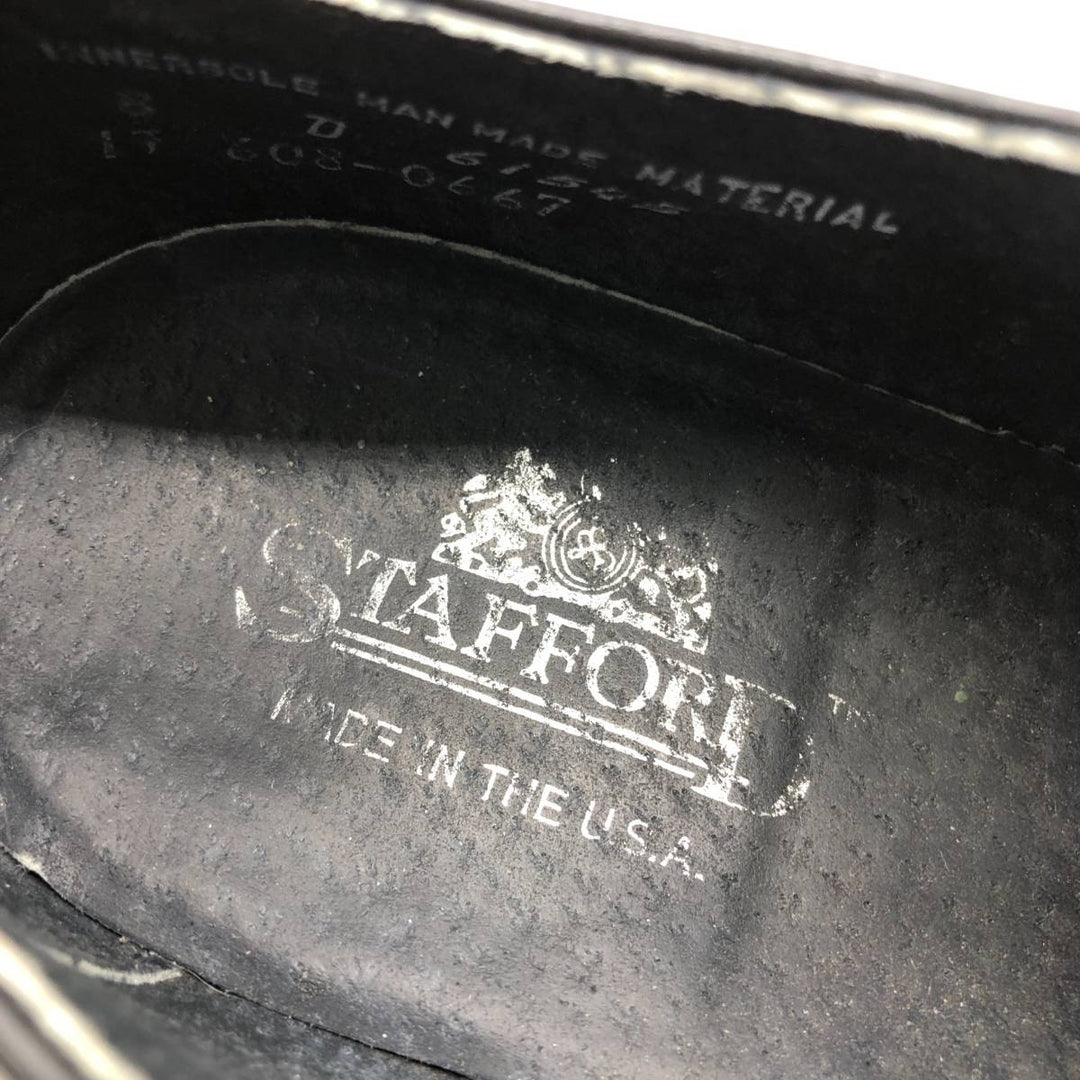 Stafford Wingtip Shoes, Made in USA, 8D Men's 26.0cm genuine leather black type Vintage Second Hand