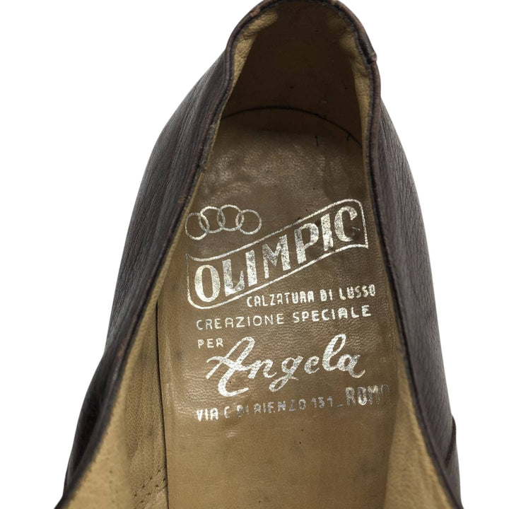 OLIMPIC Plain Toe Shoes 6 Women's 25.5cm genuine leather brown type Vintage Second Hand