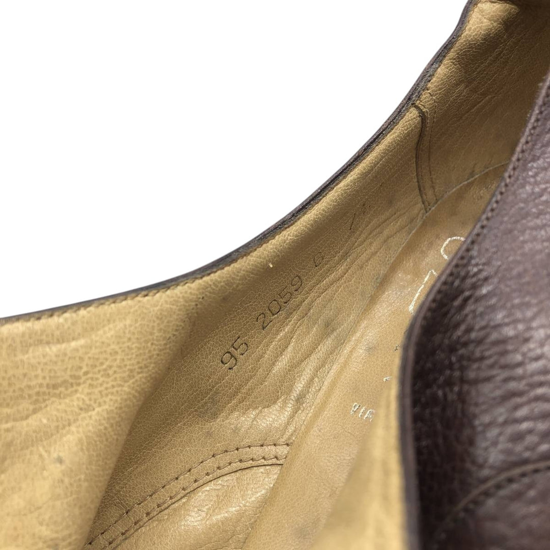 OLIMPIC Plain Toe Shoes 6 Women's 25.5cm genuine leather brown type Vintage Second Hand