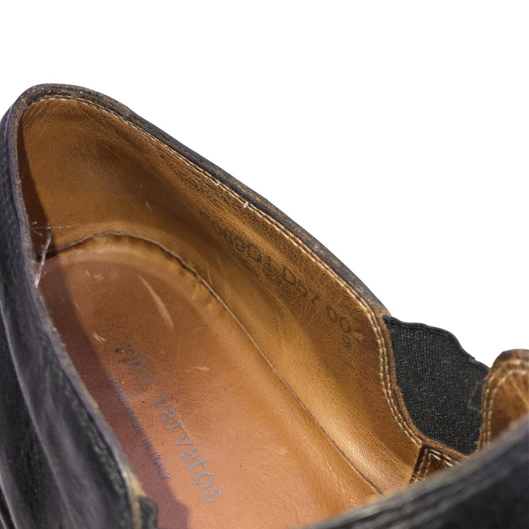 JOHN VARVATOS Side Gore Shoes Made in Italy Size 9 Men's 27.0cm genuine leather black type Vintage Second Hand