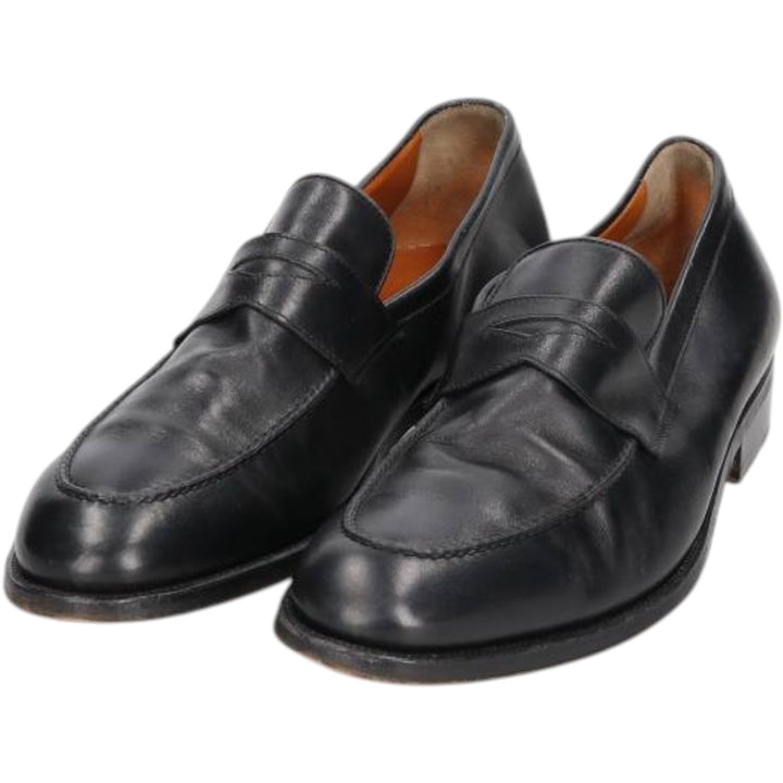 MORESCHI coin loafers, Made in Italy, size 9 Men's 28.5cm genuine leather black type Vintage Second Hand