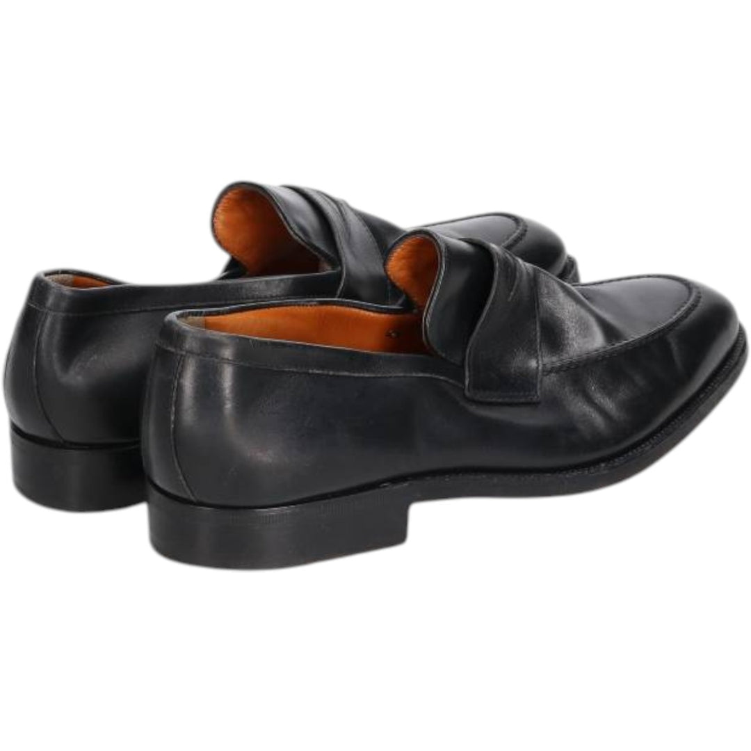 MORESCHI coin loafers, Made in Italy, size 9 Men's 28.5cm genuine leather black type Vintage Second Hand