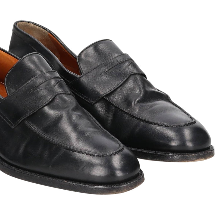 MORESCHI coin loafers, Made in Italy, size 9 Men's 28.5cm genuine leather black type Vintage Second Hand