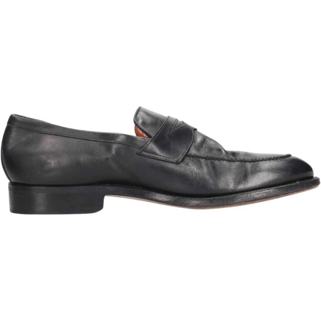 MORESCHI coin loafers, Made in Italy, size 9 Men's 28.5cm genuine leather black type Vintage Second Hand