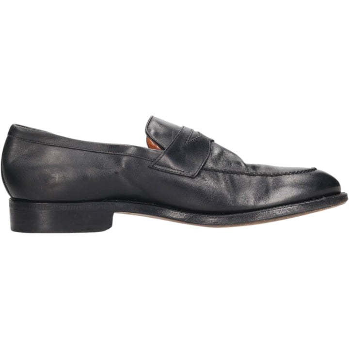 MORESCHI coin loafers, Made in Italy, size 9 Men's 28.5cm genuine leather black type Vintage Second Hand