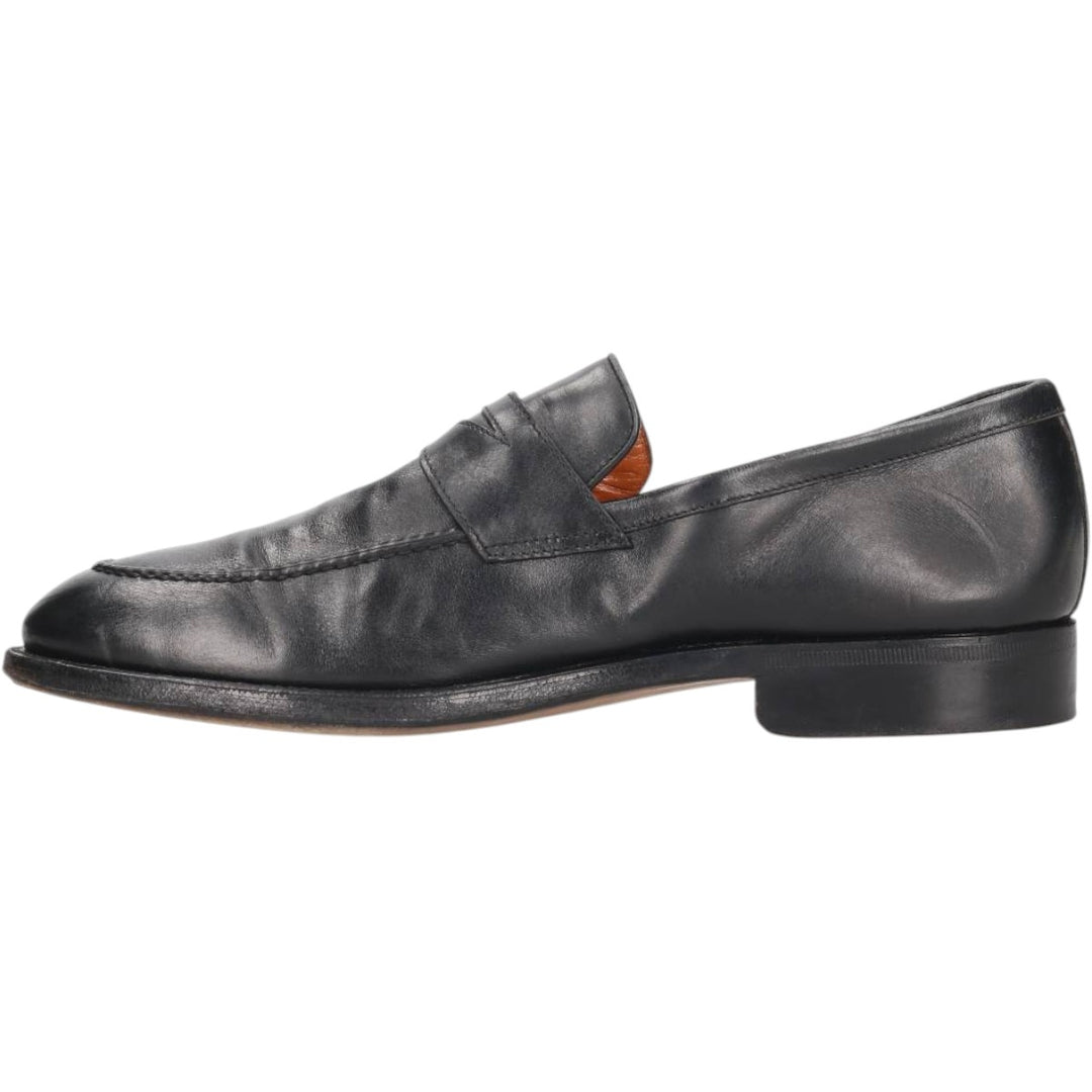 MORESCHI coin loafers, Made in Italy, size 9 Men's 28.5cm genuine leather black type Vintage Second Hand
