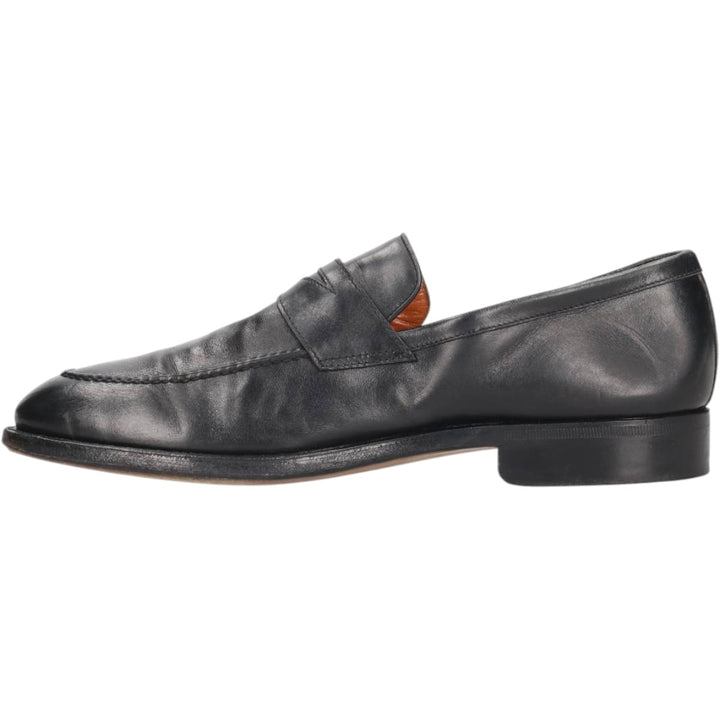 MORESCHI coin loafers, Made in Italy, size 9 Men's 28.5cm genuine leather black type Vintage Second Hand