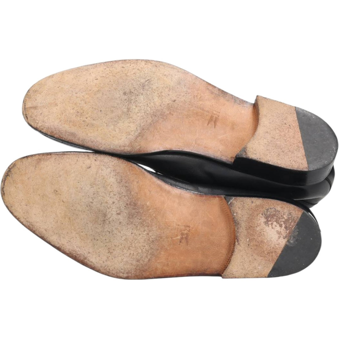 MORESCHI coin loafers, Made in Italy, size 9 Men's 28.5cm genuine leather black type Vintage Second Hand