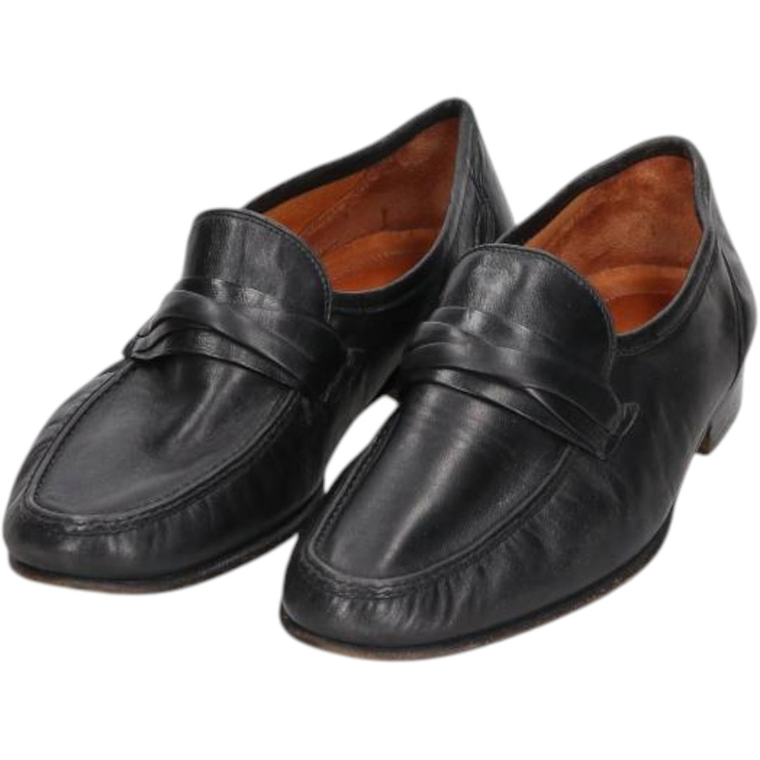 80s-90s Allen Edmonds Bergamo Twist Strap Loafers, Made in Italy, Size 9 1/2EE Men's 27.5cm unclear black type Vintage Second Hand