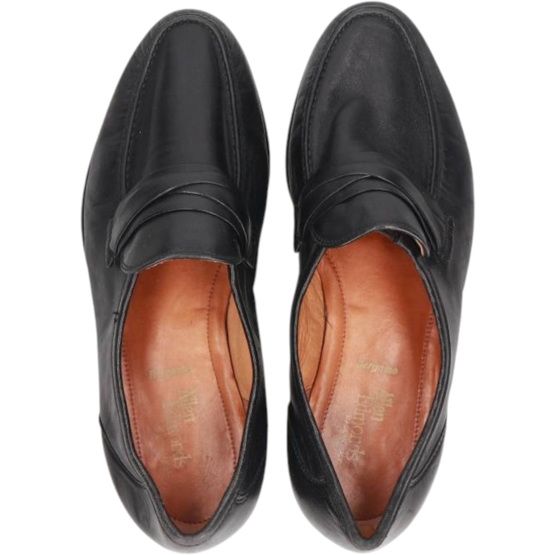 80s-90s Allen Edmonds Bergamo Twist Strap Loafers, Made in Italy, Size 9 1/2EE Men's 27.5cm unclear black type Vintage Second Hand
