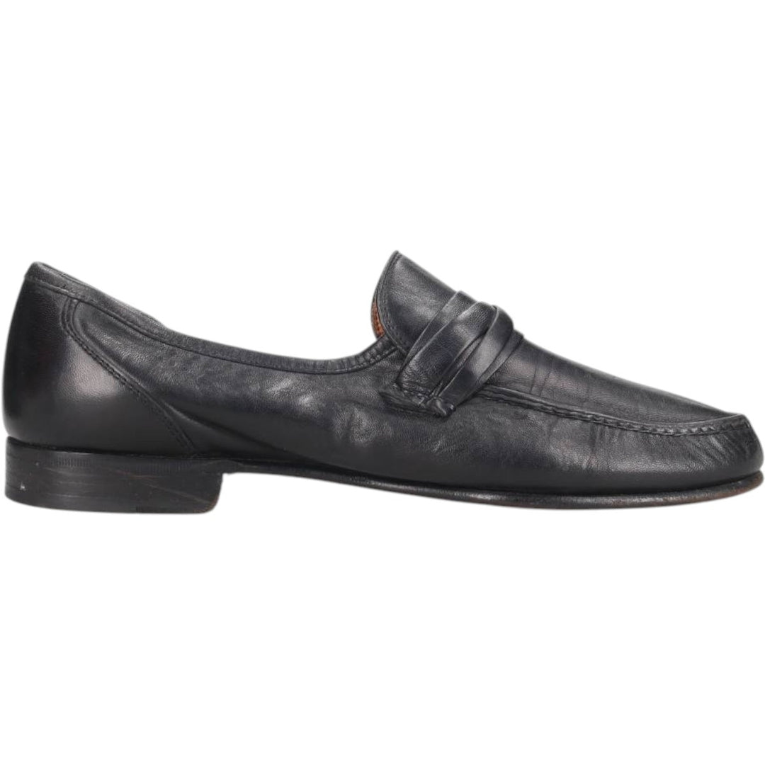 80s-90s Allen Edmonds Bergamo Twist Strap Loafers, Made in Italy, Size 9 1/2EE Men's 27.5cm unclear black type Vintage Second Hand