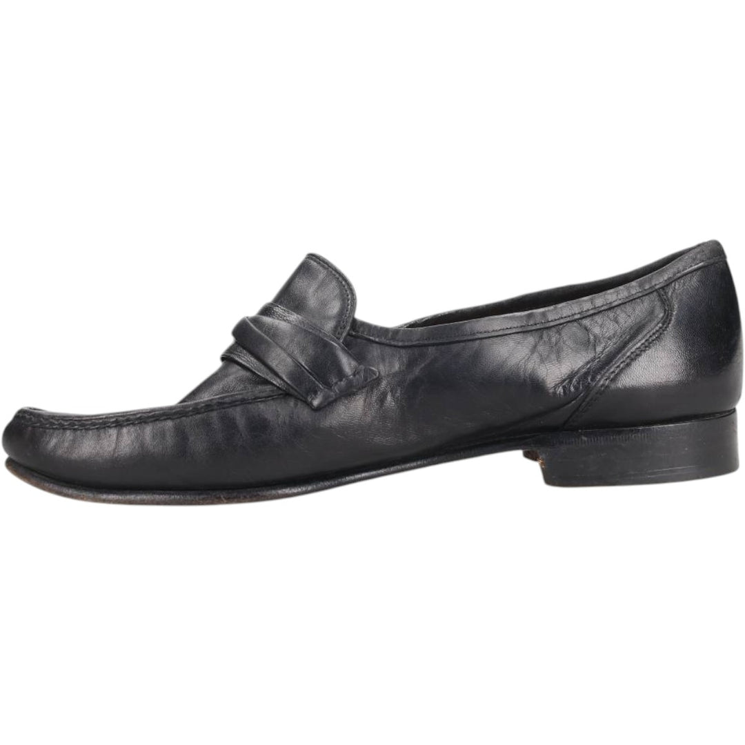 80s-90s Allen Edmonds Bergamo Twist Strap Loafers, Made in Italy, Size 9 1/2EE Men's 27.5cm unclear black type Vintage Second Hand