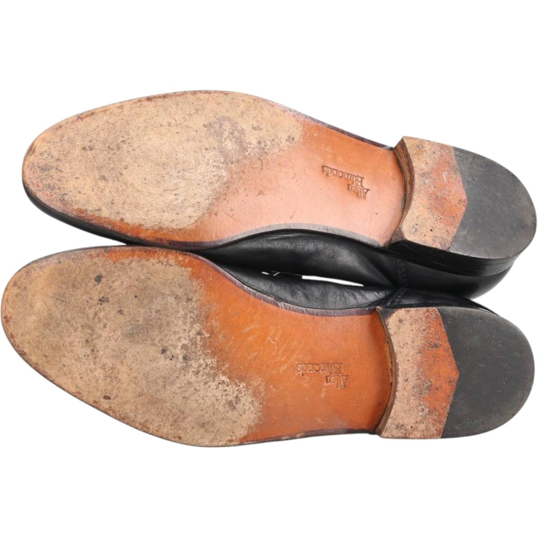 80s-90s Allen Edmonds Bergamo Twist Strap Loafers, Made in Italy, Size 9 1/2EE Men's 27.5cm unclear black type Vintage Second Hand