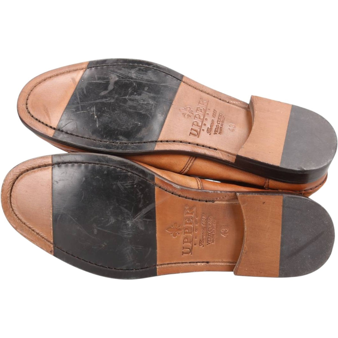 UPPER SHOES Penny Loafers Made in Italy Size 43 Men's 26.5cm genuine leather beige type brown Vintage Second Hand