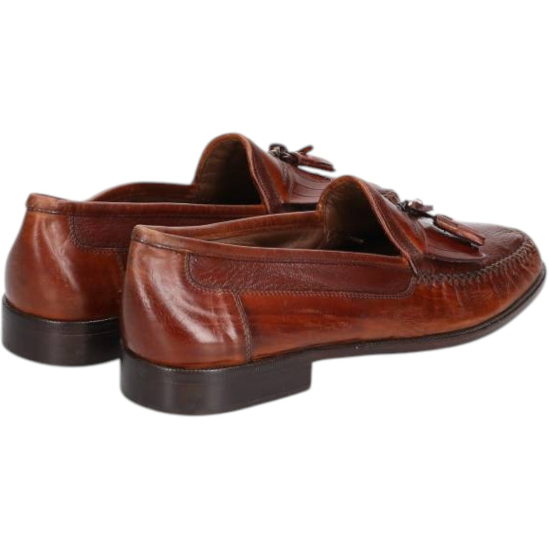 Johnston & Murphy DOMANI Tassel Quilted Loafers, Made in Italy, Size 8M Men's 26.0cm unclear brown type Vintage Second Hand
