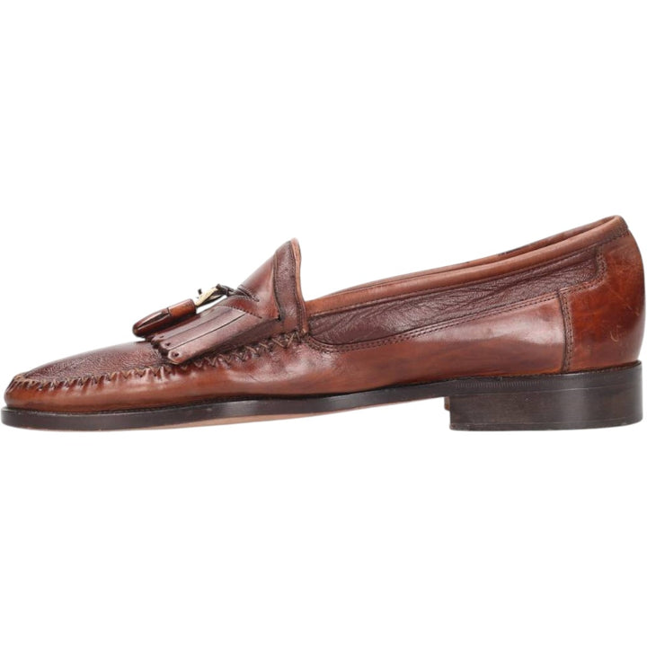 Johnston & Murphy DOMANI Tassel Quilted Loafers, Made in Italy, Size 8M Men's 26.0cm unclear brown type Vintage Second Hand