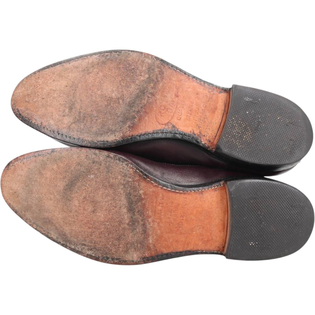 80s-90s Allen Edmonds Manchester Full Brogue Wingtip Tassel Loafers, Made in USA, Size 9B Men's 27.0cm unclear burgundy type Vintage Second Hand