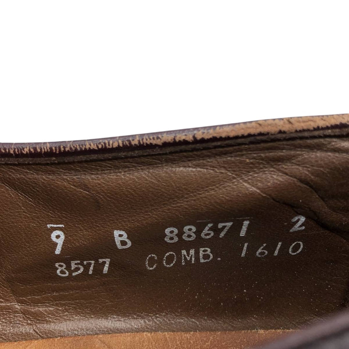 80s-90s Allen Edmonds Manchester Full Brogue Wingtip Tassel Loafers, Made in USA, Size 9B Men's 27.0cm unclear burgundy type Vintage Second Hand