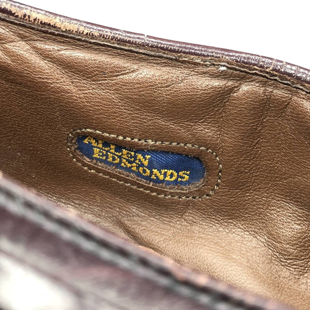 80s-90s Allen Edmonds Manchester Full Brogue Wingtip Tassel Loafers, Made in USA, Size 9B Men's 27.0cm unclear burgundy type Vintage Second Hand