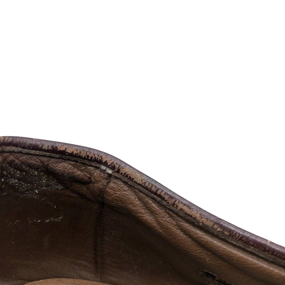 80s-90s Allen Edmonds Manchester Full Brogue Wingtip Tassel Loafers, Made in USA, Size 9B Men's 27.0cm unclear burgundy type Vintage Second Hand