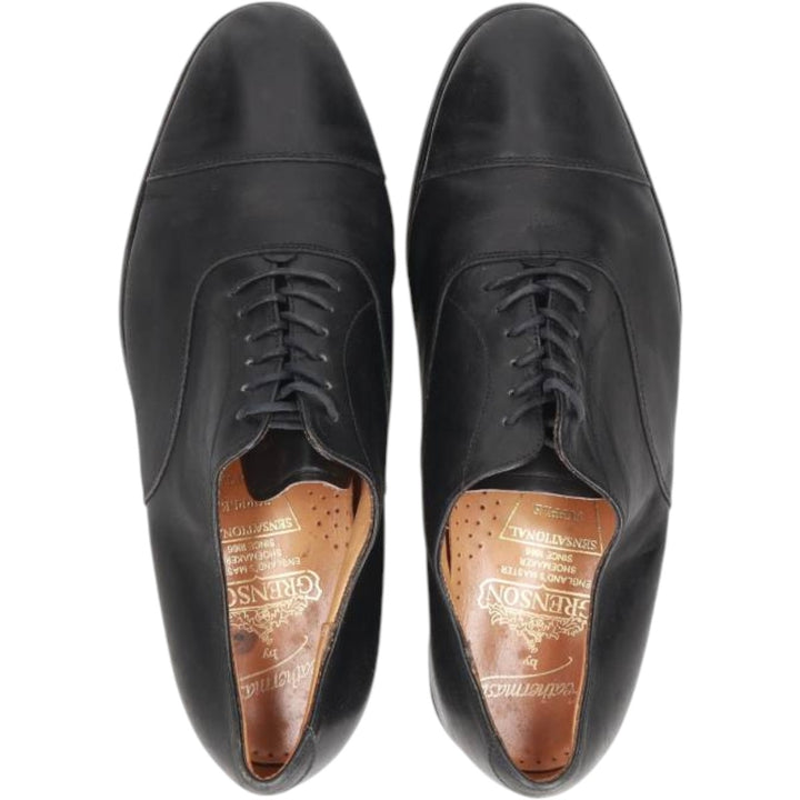 Grenson feathermaster straight-tip shoes, made in England, size 8/G Men's 26.5cm unclear black type Vintage Second Hand